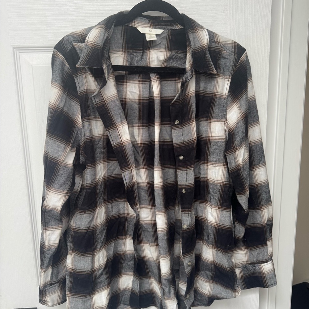 H&M Black and White Plaid Women's Jacket